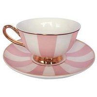 Bombay Duck Monte Carlo Striped Cup And Saucer In Pink