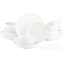 The Waterside 24 Piece Aspen Deep Rim Dinner Set - White