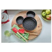 Disney Bake With Mickey Mouse 3 Piece Non Stick Mickey Head Cake Tins And 2 Piece Spatula Set