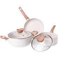 5-Piece Non-Stick Cookware Set Induction Compatible - Creamc