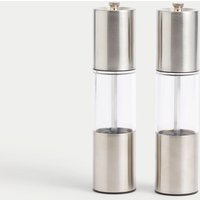 M&S Collection Stainless Steel Salt & Pepper Mills - Silver, Silver