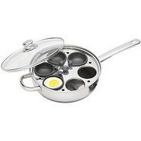 Kitchencraft Clearview Stainless Steel 28 Cm 6-Hole Egg Poacher With Glass Lid