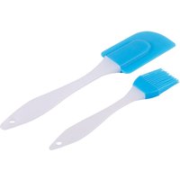 2pc Blue Silicone Pastry Brush & Spatula Set